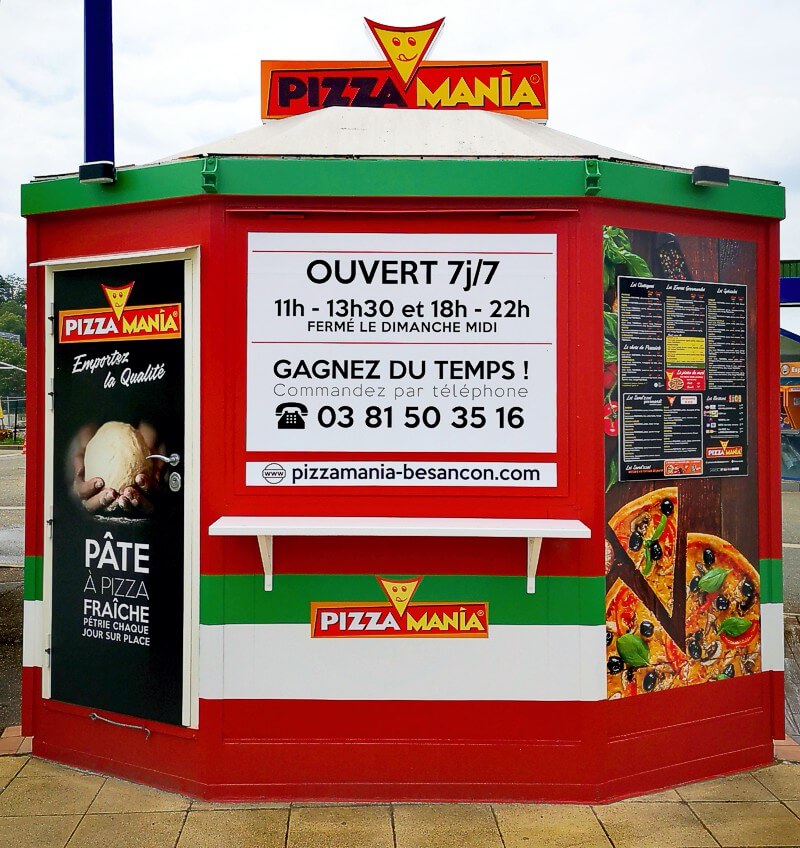 photo du kiosque pizza mania toute de gray